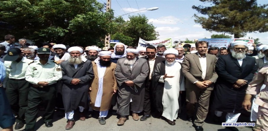 كبار علماء السنة والشيعة و المسؤولين الايرانيين يشاركون بمسيرات يوم القدس